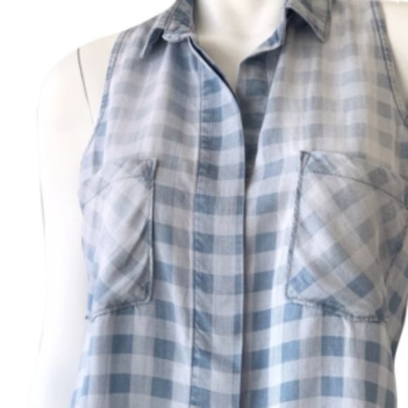 Cloth & Stone Sleeveless Checkered Button-Down Shirt - Picture 2 of 6